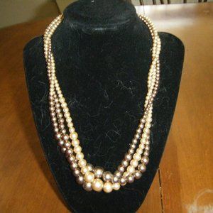 18" Brown Faux Pearl Necklace